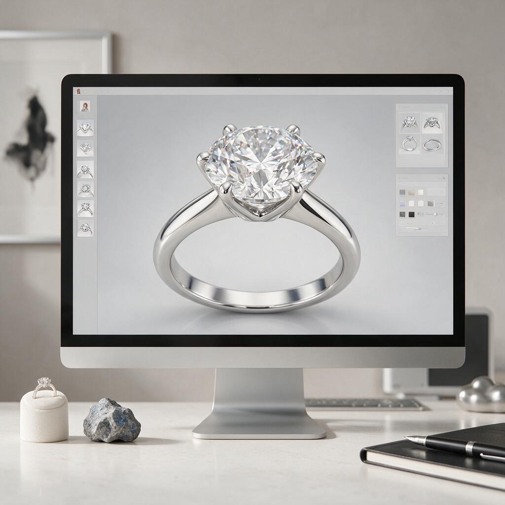 3D rendering of a custom ring